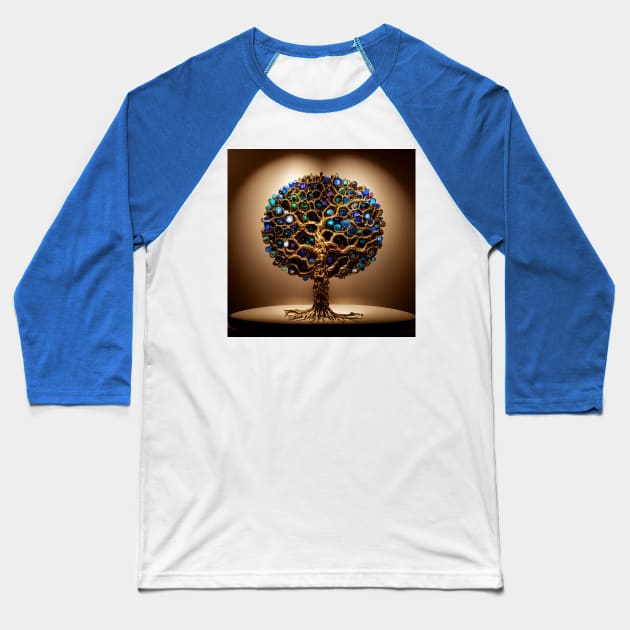 Yggdrasil World Tree of Life Baseball T-Shirt by Grassroots Green